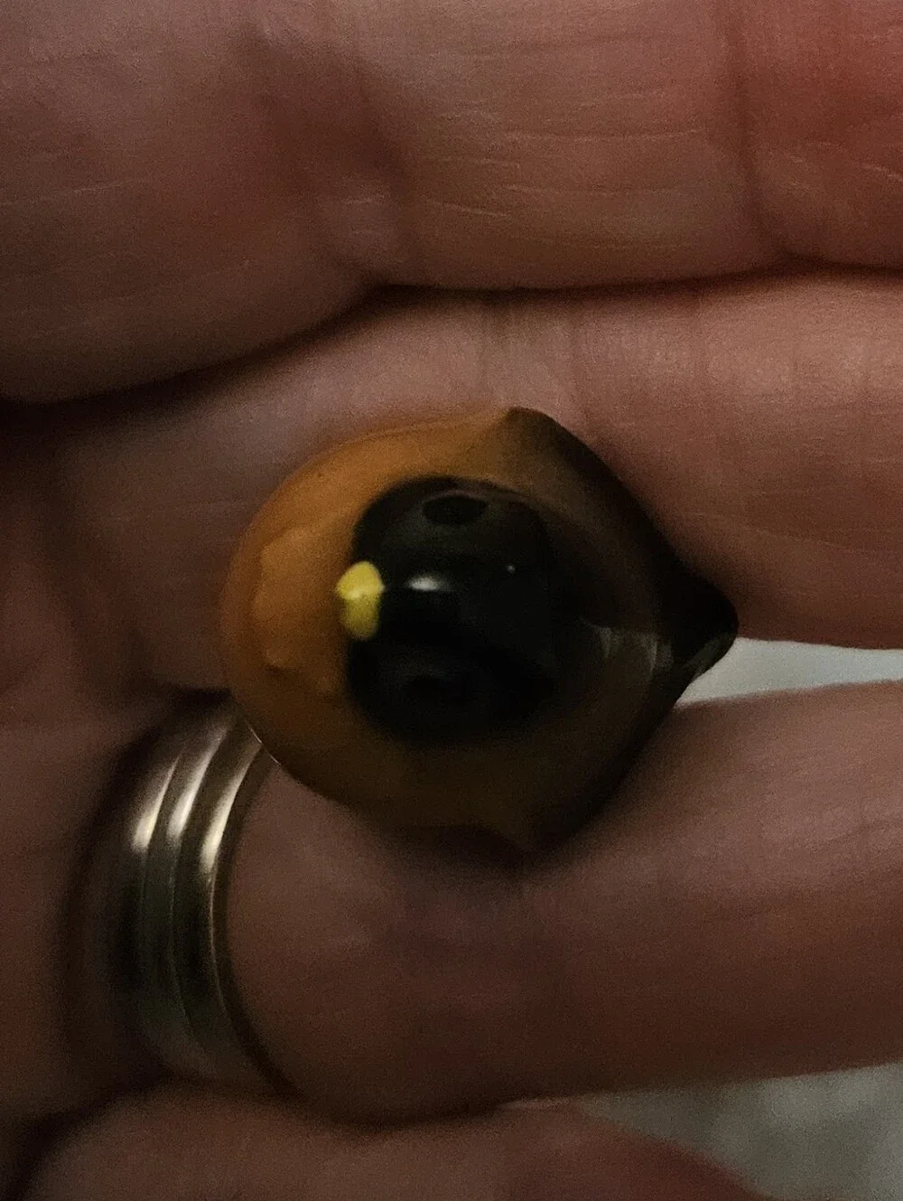 Robin Bird Figurine Hagen Renaker Orange and Black..baby Bird
